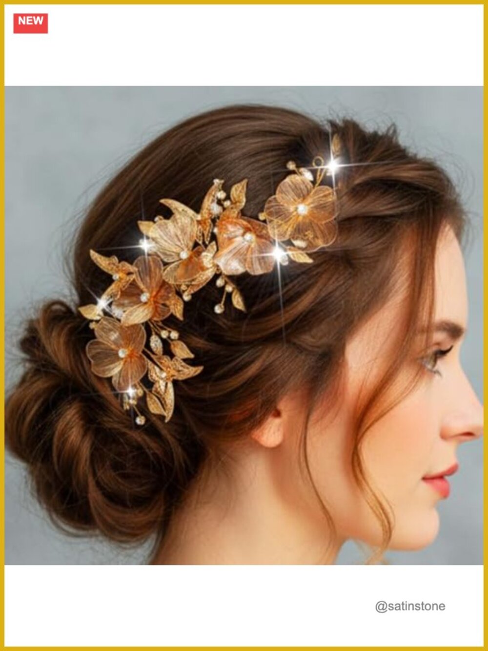 Bridal Flower Butterfly Crystal Leaf Hair Vine Headband for Wedding Party Prom